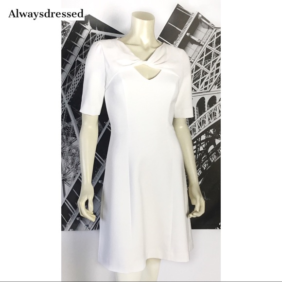 BCBGMAXAZRIA White Fit and Flare Dress NWOT - Picture 1 of 5